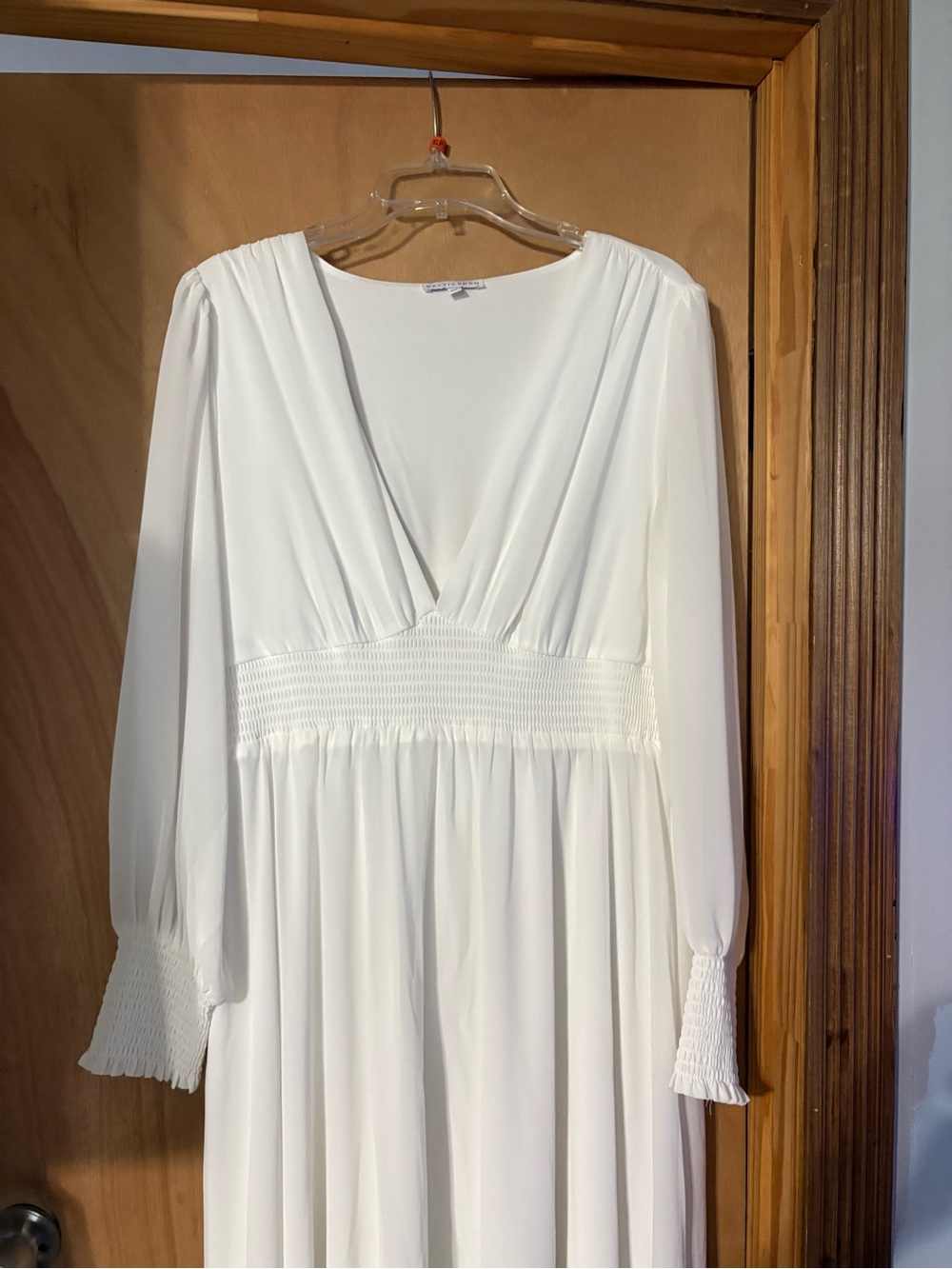 Baltic Born Ivory V-Neck Long Sleeve Maxi Dress